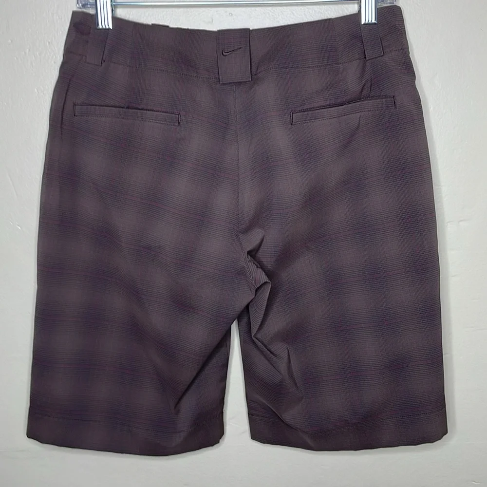 NIKE GOLF Shorts Brown Plaid DRY FIT Bermuda Comfortable Shorts 6